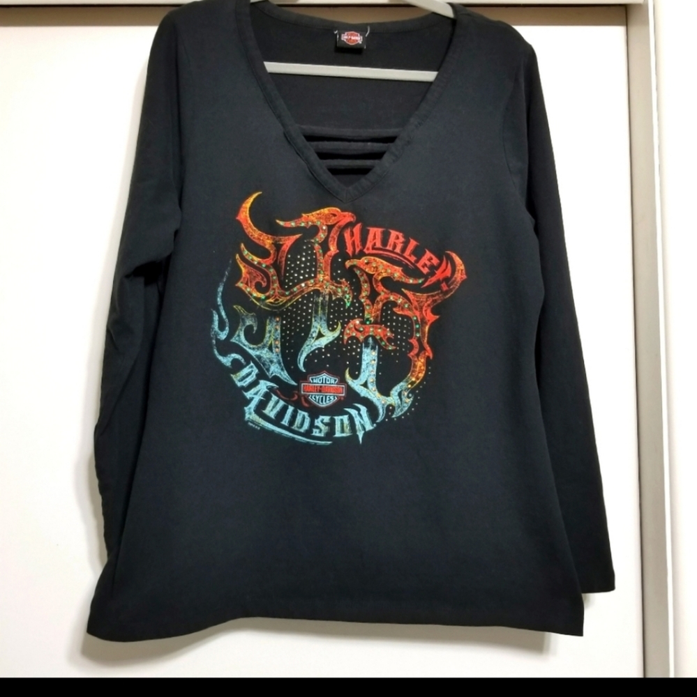 Women's Harley Davidson Long Sleeve Top w/Bling